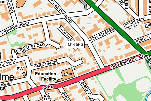 M14 5HG map - OS OpenMap – Local (Ordnance Survey) M14 5HG map - OS OpenMap – Local (Ordnance Survey)