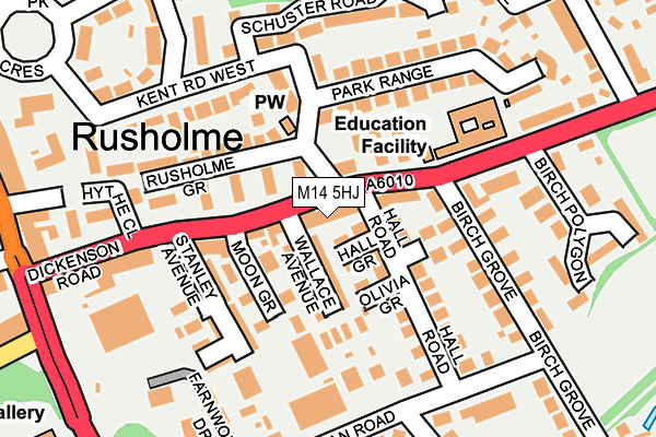 M14 5HJ map - OS OpenMap – Local (Ordnance Survey) M14 5HJ map - OS OpenMap – Local (Ordnance Survey)