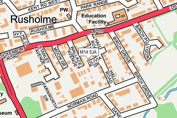 M14 5JA map - OS OpenMap – Local (Ordnance Survey) M14 5JA map - OS OpenMap – Local (Ordnance Survey)