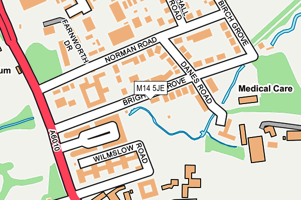 M14 5JE map - OS OpenMap – Local (Ordnance Survey)