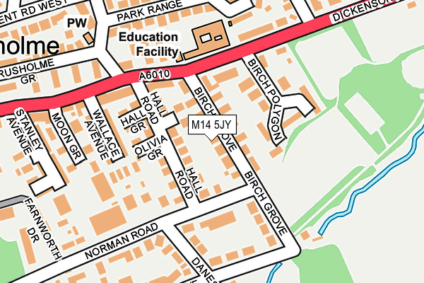 M14 5JY map - OS OpenMap – Local (Ordnance Survey) M14 5JY map - OS OpenMap – Local (Ordnance Survey)