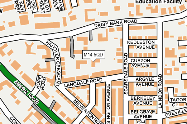 M14 5QD map - OS OpenMap – Local (Ordnance Survey) M14 5QD map - OS OpenMap – Local (Ordnance Survey)