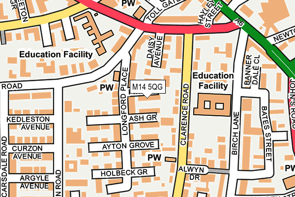 M14 5QG map - OS OpenMap – Local (Ordnance Survey) M14 5QG map - OS OpenMap – Local (Ordnance Survey)