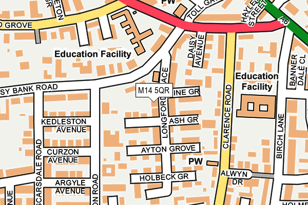 M14 5QR map - OS OpenMap – Local (Ordnance Survey) M14 5QR map - OS OpenMap – Local (Ordnance Survey)