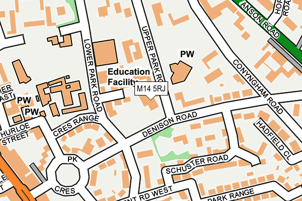 M14 5RJ map - OS OpenMap – Local (Ordnance Survey) M14 5RJ map - OS OpenMap – Local (Ordnance Survey)