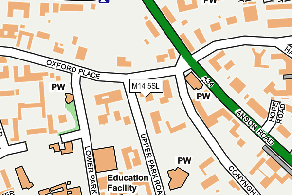 M14 5SL map - OS OpenMap – Local (Ordnance Survey) M14 5SL map - OS OpenMap – Local (Ordnance Survey)