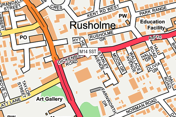 M14 5ST map - OS OpenMap – Local (Ordnance Survey) M14 5ST map - OS OpenMap – Local (Ordnance Survey)