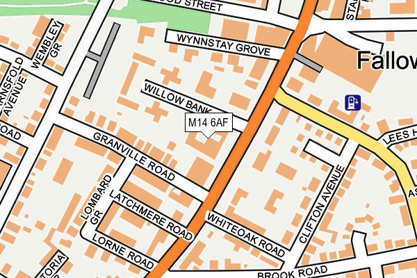 M14 6AF map - OS OpenMap – Local (Ordnance Survey) M14 6AF map - OS OpenMap – Local (Ordnance Survey)