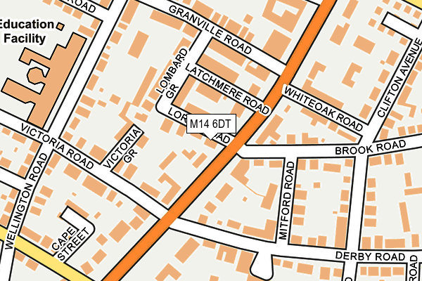 M14 6DT map - OS OpenMap – Local (Ordnance Survey) M14 6DT map - OS OpenMap – Local (Ordnance Survey)