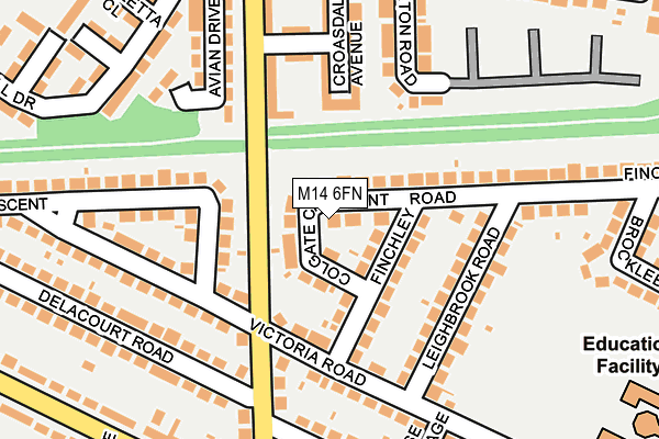 M14 6FN map - OS OpenMap – Local (Ordnance Survey) M14 6FN map - OS OpenMap – Local (Ordnance Survey)