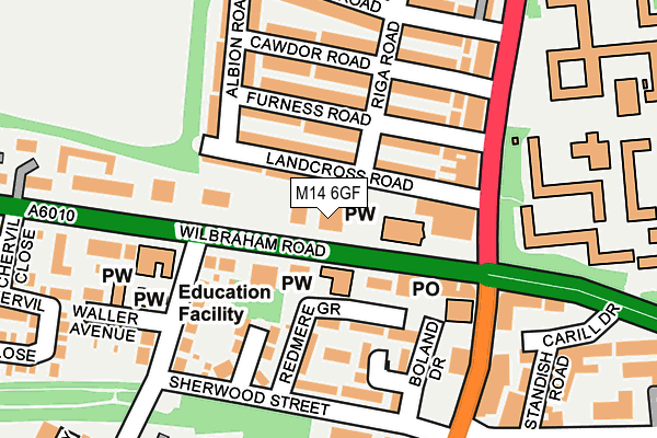M14 6GF map - OS OpenMap – Local (Ordnance Survey) M14 6GF map - OS OpenMap – Local (Ordnance Survey)