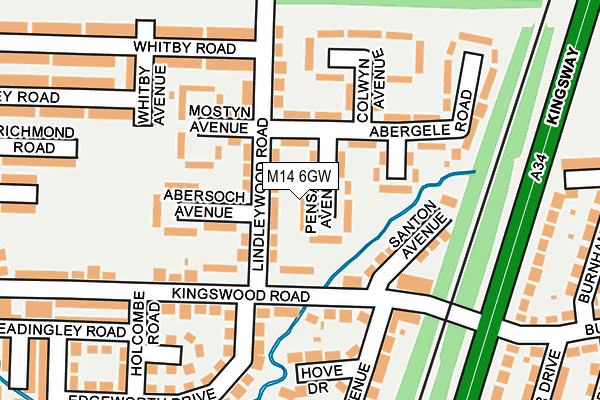 M14 6GW map - OS OpenMap – Local (Ordnance Survey) M14 6GW map - OS OpenMap – Local (Ordnance Survey)