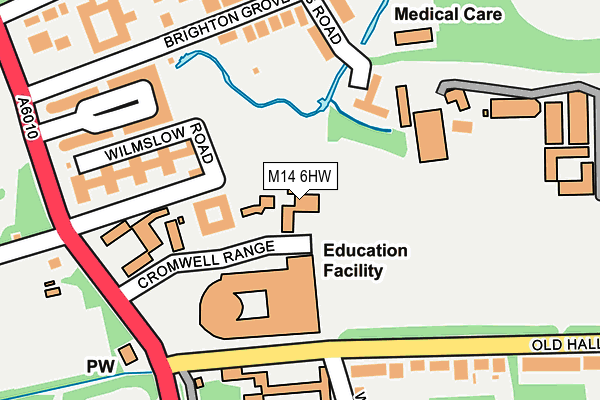 M14 6HW map - OS OpenMap – Local (Ordnance Survey) M14 6HW map - OS OpenMap – Local (Ordnance Survey)