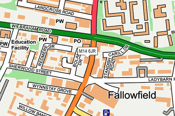 M14 6JR map - OS OpenMap – Local (Ordnance Survey) M14 6JR map - OS OpenMap – Local (Ordnance Survey)
