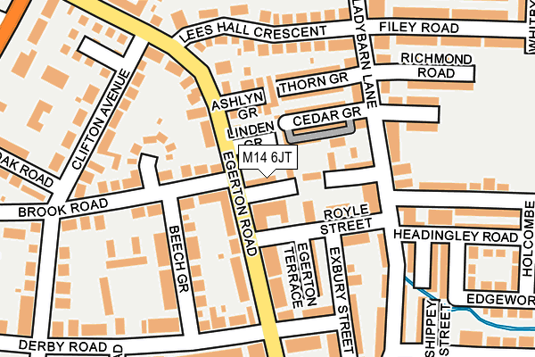 M14 6JT map - OS OpenMap – Local (Ordnance Survey) M14 6JT map - OS OpenMap – Local (Ordnance Survey)
