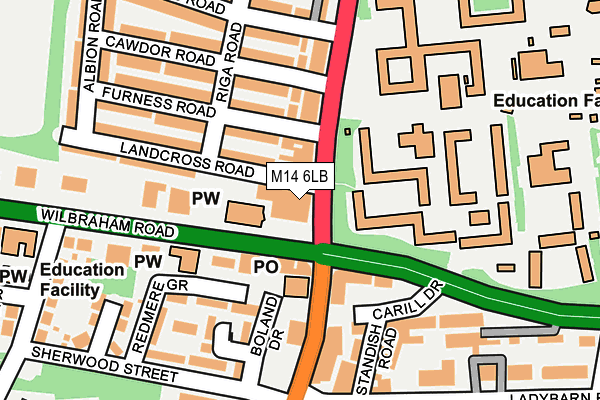 M14 6LB map - OS OpenMap – Local (Ordnance Survey) M14 6LB map - OS OpenMap – Local (Ordnance Survey)
