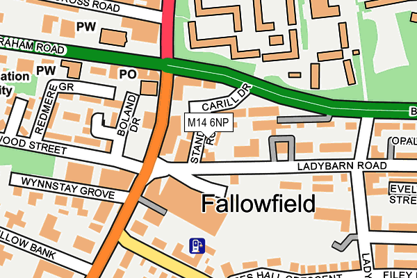 M14 6NP map - OS OpenMap – Local (Ordnance Survey) M14 6NP map - OS OpenMap – Local (Ordnance Survey)