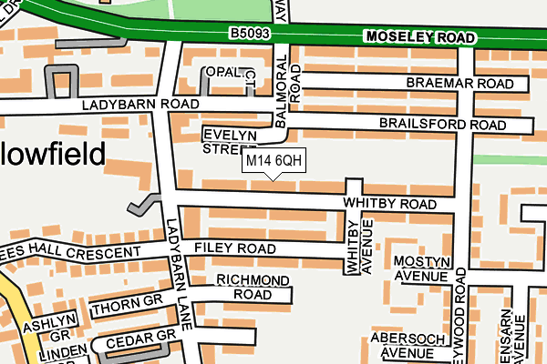 M14 6QH map - OS OpenMap – Local (Ordnance Survey) M14 6QH map - OS OpenMap – Local (Ordnance Survey)