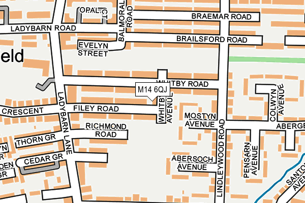 M14 6QJ map - OS OpenMap – Local (Ordnance Survey) M14 6QJ map - OS OpenMap – Local (Ordnance Survey)