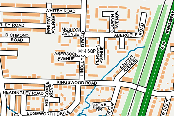M14 6QP map - OS OpenMap – Local (Ordnance Survey) M14 6QP map - OS OpenMap – Local (Ordnance Survey)