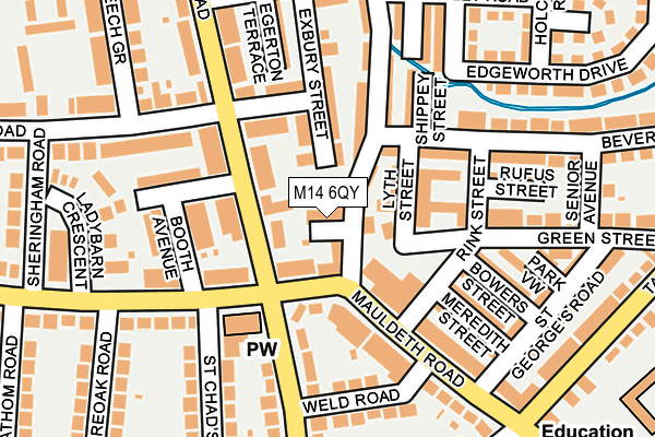 M14 6QY map - OS OpenMap – Local (Ordnance Survey) M14 6QY map - OS OpenMap – Local (Ordnance Survey)