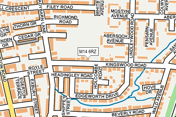 M14 6RZ map - OS OpenMap – Local (Ordnance Survey) M14 6RZ map - OS OpenMap – Local (Ordnance Survey)