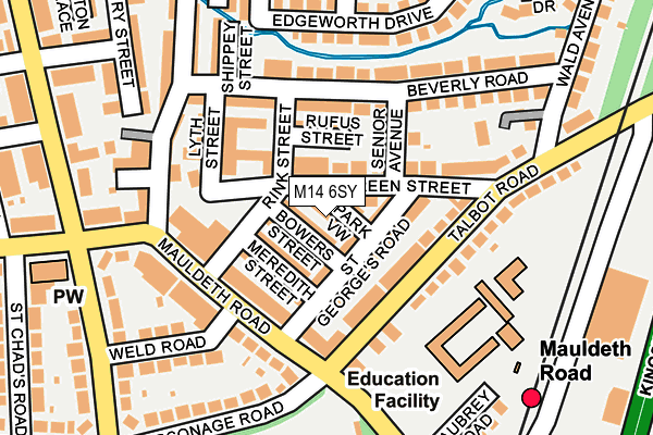 M14 6SY map - OS OpenMap – Local (Ordnance Survey) M14 6SY map - OS OpenMap – Local (Ordnance Survey)