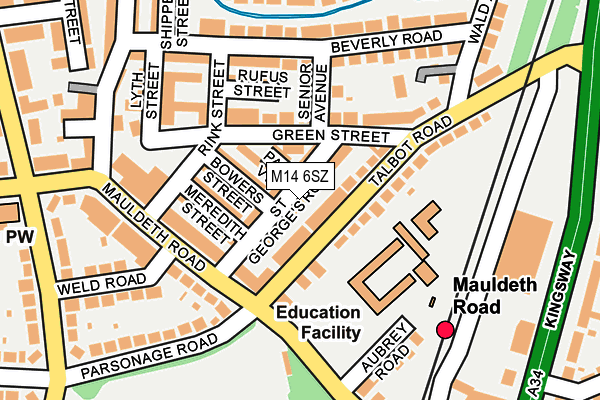 M14 6SZ map - OS OpenMap – Local (Ordnance Survey) M14 6SZ map - OS OpenMap – Local (Ordnance Survey)