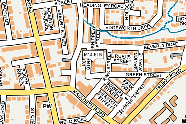 M14 6TN map - OS OpenMap – Local (Ordnance Survey) M14 6TN map - OS OpenMap – Local (Ordnance Survey)