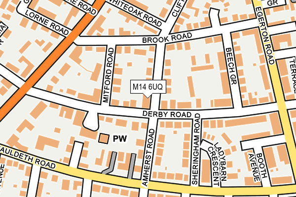 M14 6UQ map - OS OpenMap – Local (Ordnance Survey) M14 6UQ map - OS OpenMap – Local (Ordnance Survey)