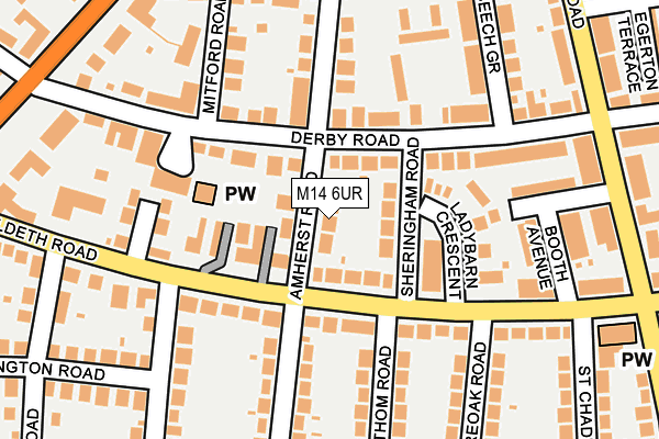 M14 6UR map - OS OpenMap – Local (Ordnance Survey) M14 6UR map - OS OpenMap – Local (Ordnance Survey)