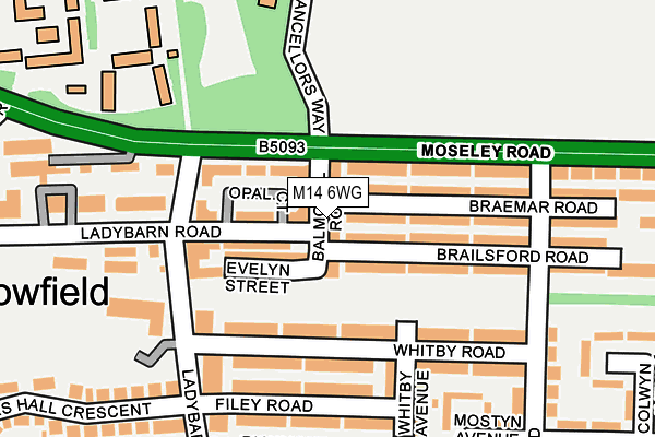 M14 6WG map - OS OpenMap – Local (Ordnance Survey) M14 6WG map - OS OpenMap – Local (Ordnance Survey)