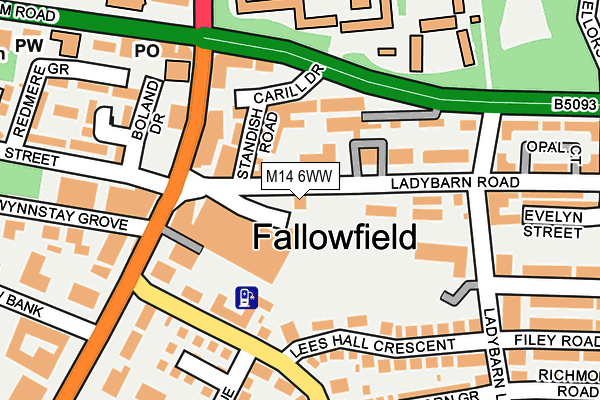 M14 6WW map - OS OpenMap – Local (Ordnance Survey) M14 6WW map - OS OpenMap – Local (Ordnance Survey)