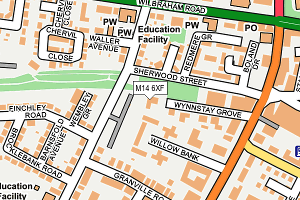 M14 6XF map - OS OpenMap – Local (Ordnance Survey) M14 6XF map - OS OpenMap – Local (Ordnance Survey)