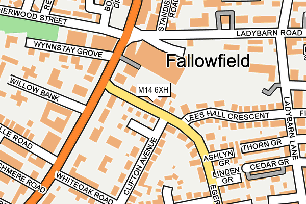 M14 6XH map - OS OpenMap – Local (Ordnance Survey) M14 6XH map - OS OpenMap – Local (Ordnance Survey)