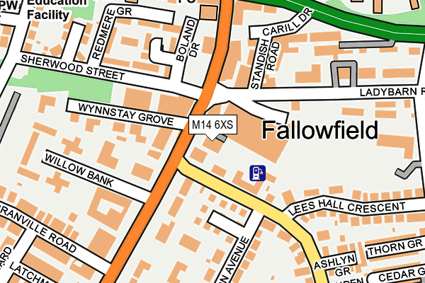 M14 6XS map - OS OpenMap – Local (Ordnance Survey) M14 6XS map - OS OpenMap – Local (Ordnance Survey)