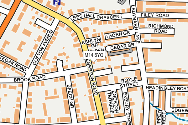 M14 6YQ map - OS OpenMap – Local (Ordnance Survey) M14 6YQ map - OS OpenMap – Local (Ordnance Survey)