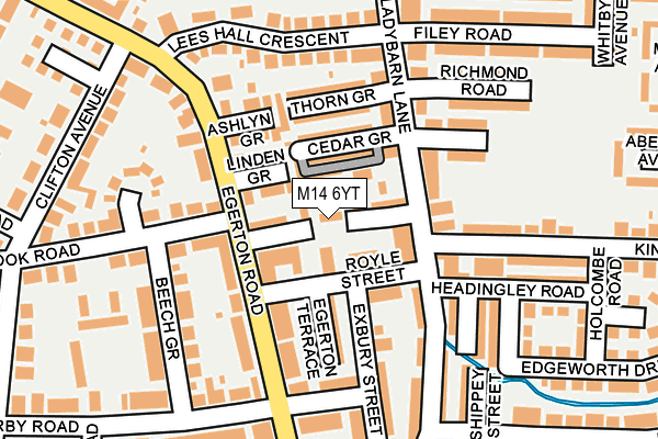 M14 6YT map - OS OpenMap – Local (Ordnance Survey) M14 6YT map - OS OpenMap – Local (Ordnance Survey)