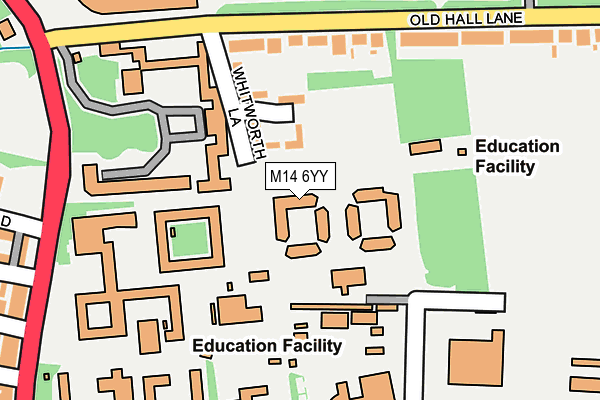 M14 6YY map - OS OpenMap – Local (Ordnance Survey) M14 6YY map - OS OpenMap – Local (Ordnance Survey)