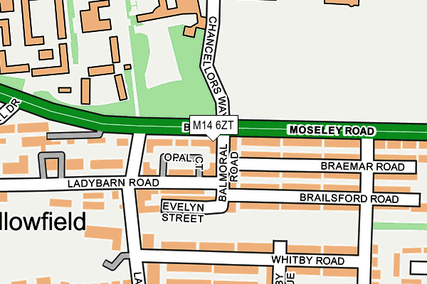 M14 6ZT map - OS OpenMap – Local (Ordnance Survey) M14 6ZT map - OS OpenMap – Local (Ordnance Survey)