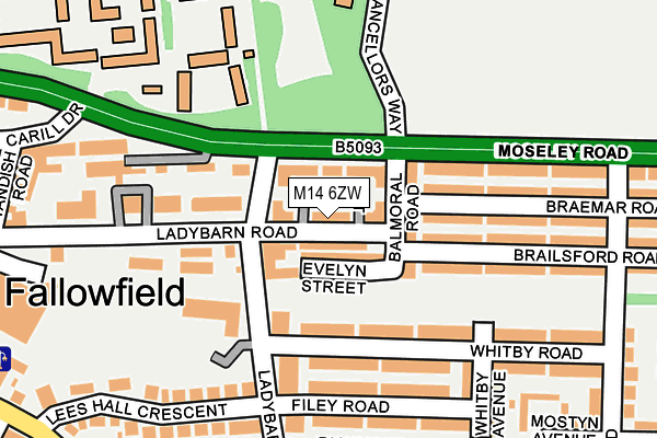 M14 6ZW map - OS OpenMap – Local (Ordnance Survey) M14 6ZW map - OS OpenMap – Local (Ordnance Survey)