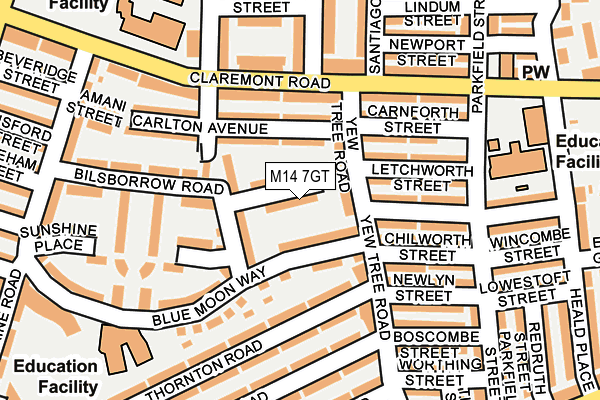 M14 7GT map - OS OpenMap – Local (Ordnance Survey) M14 7GT map - OS OpenMap – Local (Ordnance Survey)