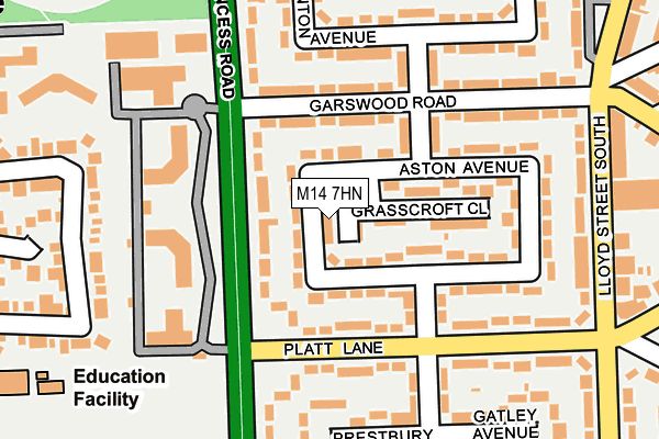 M14 7HN map - OS OpenMap – Local (Ordnance Survey) M14 7HN map - OS OpenMap – Local (Ordnance Survey)