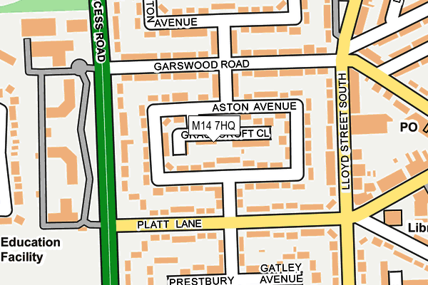M14 7HQ map - OS OpenMap – Local (Ordnance Survey) M14 7HQ map - OS OpenMap – Local (Ordnance Survey)
