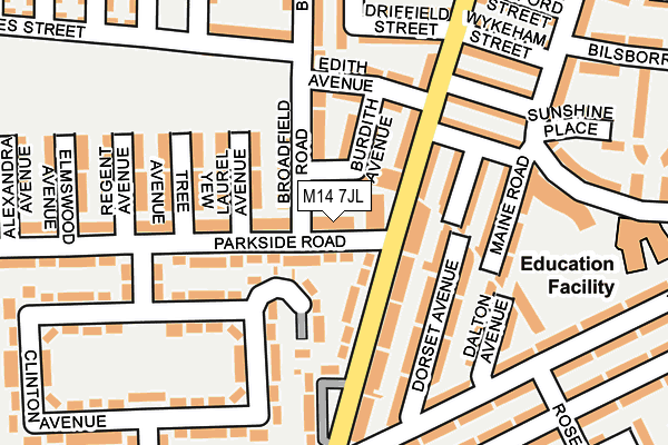 M14 7JL map - OS OpenMap – Local (Ordnance Survey) M14 7JL map - OS OpenMap – Local (Ordnance Survey)