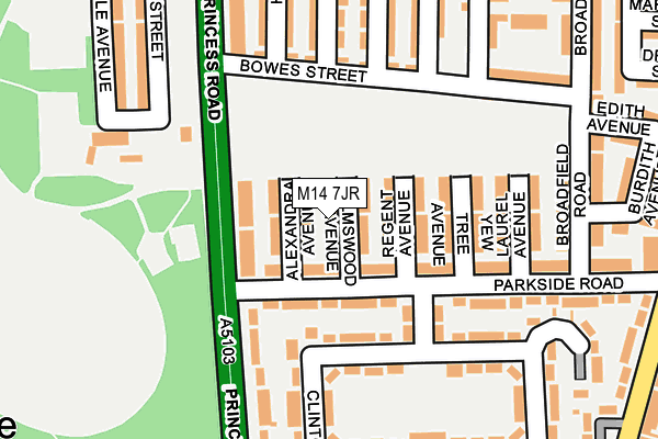 M14 7JR map - OS OpenMap – Local (Ordnance Survey) M14 7JR map - OS OpenMap – Local (Ordnance Survey)