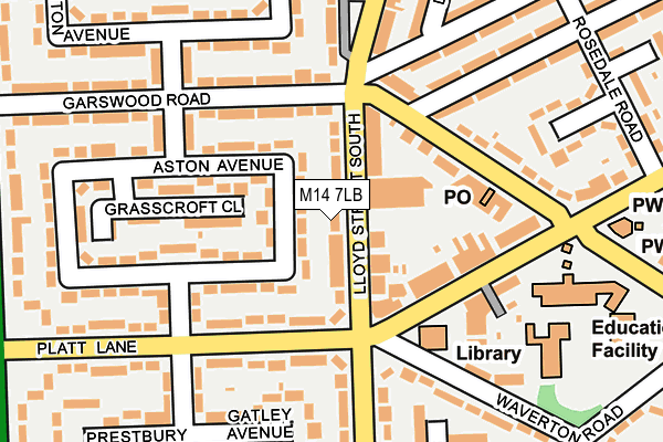 M14 7LB map - OS OpenMap – Local (Ordnance Survey) M14 7LB map - OS OpenMap – Local (Ordnance Survey)