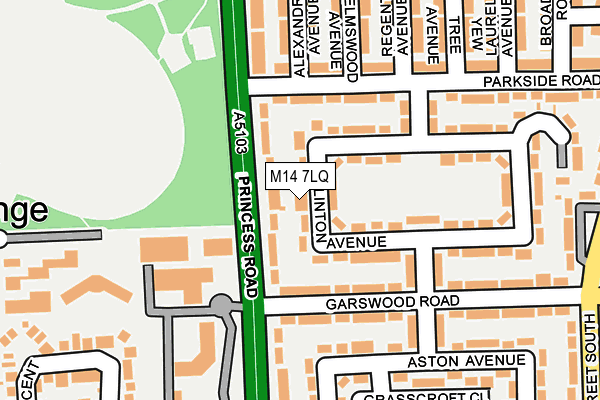 M14 7LQ map - OS OpenMap – Local (Ordnance Survey) M14 7LQ map - OS OpenMap – Local (Ordnance Survey)