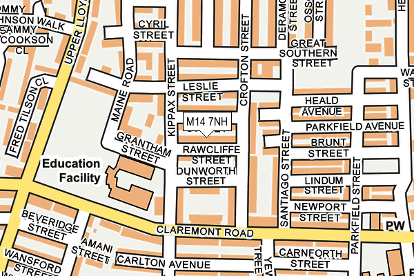 M14 7NH map - OS OpenMap – Local (Ordnance Survey) M14 7NH map - OS OpenMap – Local (Ordnance Survey)