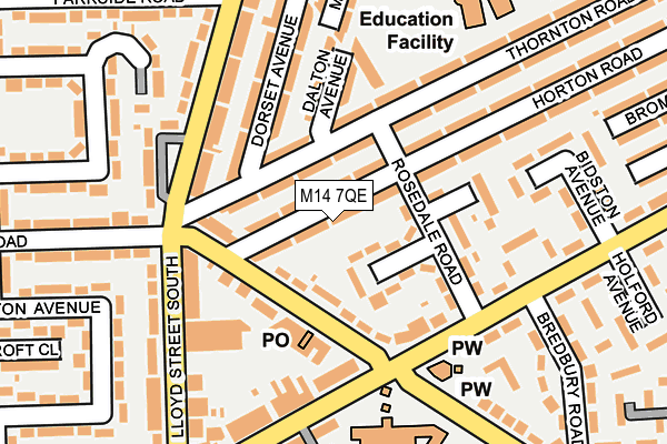 M14 7QE map - OS OpenMap – Local (Ordnance Survey) M14 7QE map - OS OpenMap – Local (Ordnance Survey)
